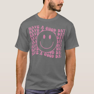 T-shirt Retro Smiley Face, Rose Smiley Face Costum tendanc