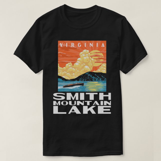 T-shirt Retro Smith Mountain Lake Virginia WPA Style Vinta (Design devant)