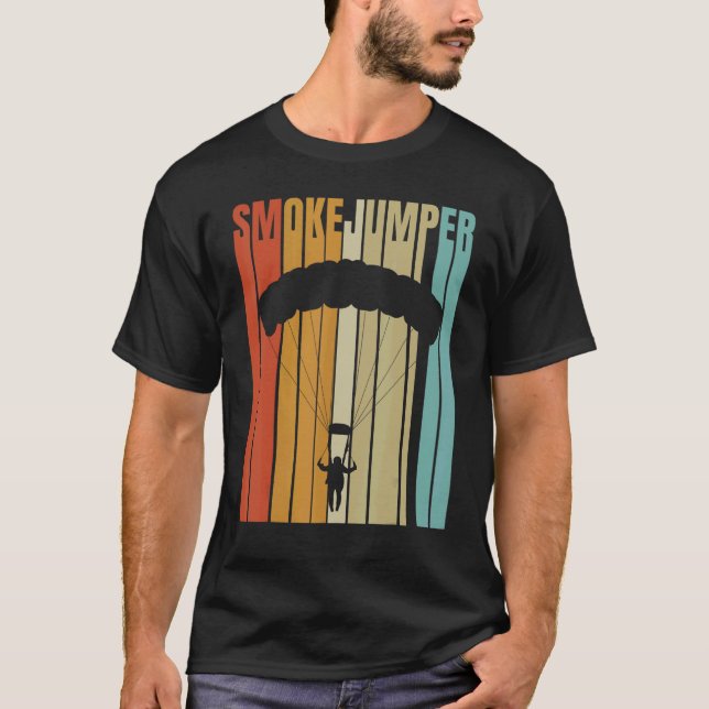 T-shirt Retro Smokejumper Wildland Firefighter Secourt De (Devant)