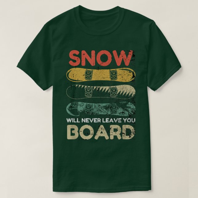 T-shirt Retro Snowboards Snowboard Snowboard Snowboard (Design devant)
