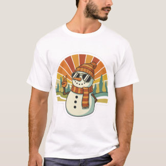 T-shirt Retro Snowman Chill Vibes
