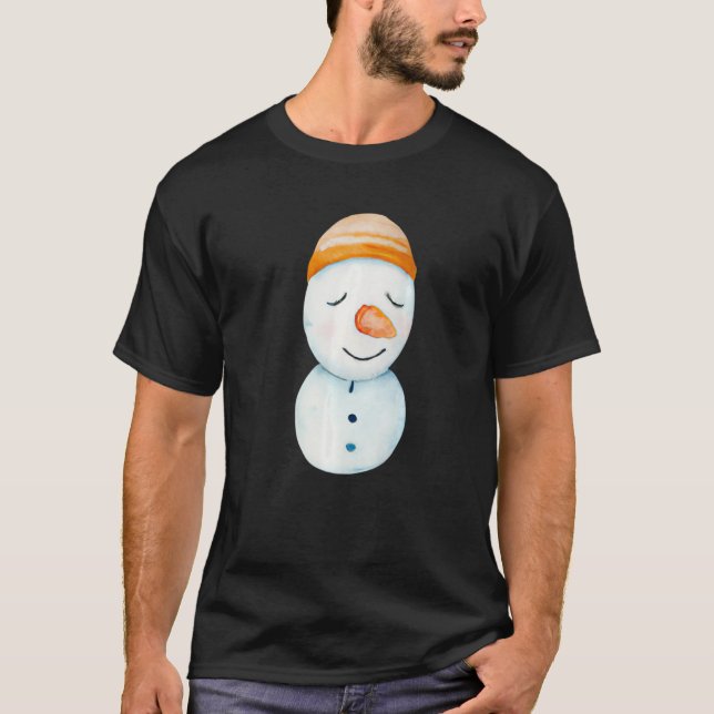 T-shirt Retro Snowman Face Snowmies Premium (Devant)