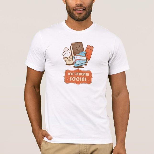 T-shirt Rétro Social de crème glacée (Devant)
