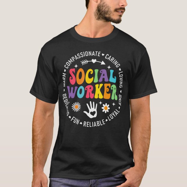 T-shirt Retro Social Work Month Appreciation Day Support (Devant)