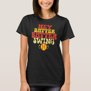 T-shirt Retro Softball Maman Hey Batter Batter Batter Swin