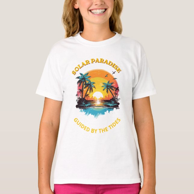 T-Shirt Retro Solar Paradise Guided by the Tides (Devant)