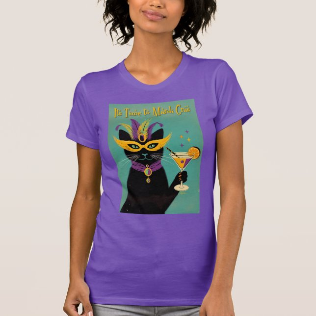 T-shirt Retro Sophisticats Its Time to Mardi Gras Martini (Devant)
