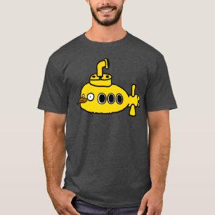 T-shirt Rétro sous-marin d'oiseaux jaunes