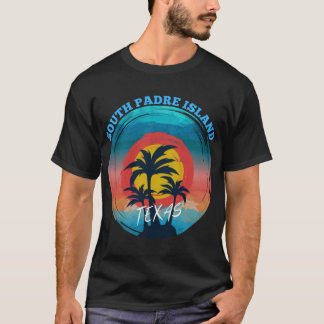 T-shirt Retro South Padre Island Texas Sunset Souvenir (1)