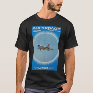 T-shirt Retro Soviet Airlines Aeroflot Russian Airline Pou