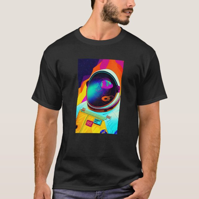T-shirt Retro Spaceman Astronaut Vintage Psychedelic Tripp (Devant)