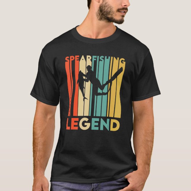 T-shirt Rétro Spearfishing Legend Apparel Fish Hunting Fre (Devant)