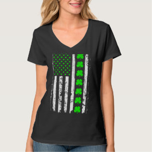 T-shirt Retro St Patrick's Day Drapeau vert irlandais amér