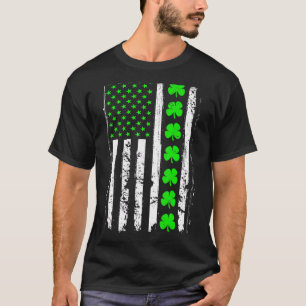 T-shirt Retro St Patrick's Day Drapeau vert irlandais amér