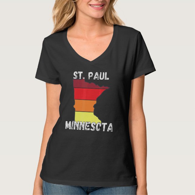 T-shirt Retro St Paul MN Minnesota City Apparel (Devant)