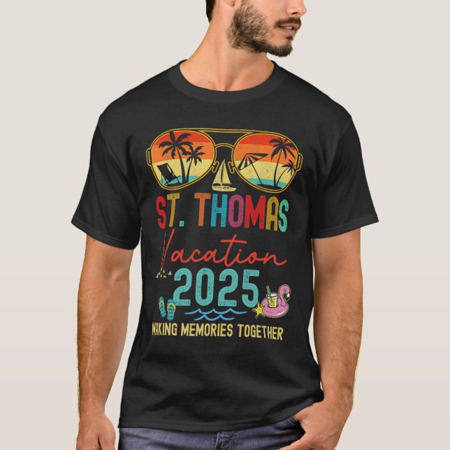 T-shirt Retro St. Thomas Vacation 2025 Souvenirs correspon (Devant)