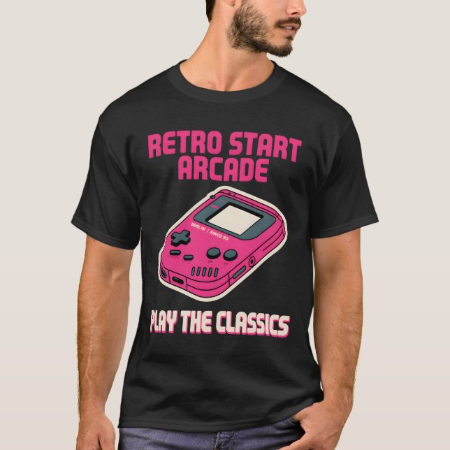 T-shirt Retro Start Arcade (Devant)