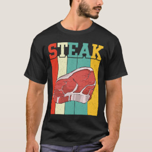 T-shirt Retro Steak Raw Steak Viande Nourriture Viande de