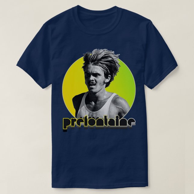T-shirt Retro Steve Prefontaine Oregon Fade (Design devant)