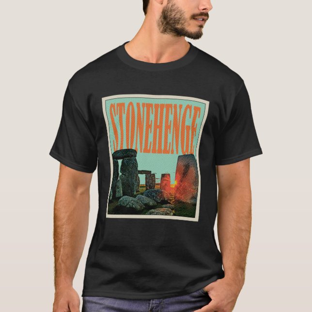T-shirt Retro Stonehenge Angleterre Souvenir (Devant)