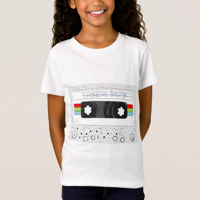 T-Shirt Rétro style de l'enregistreur à cassettes 80s (Devant)