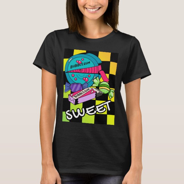 T-shirt Rétro Sucré Comme Un Bonbon (Devant)