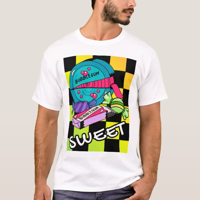 T-shirt Rétro Sucré Comme Un Bonbon (Devant)