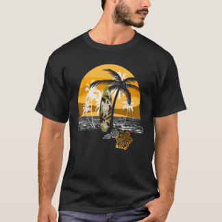 T-shirt Rétro Summer Beach Palm Tree Novelle Hommes Femmes