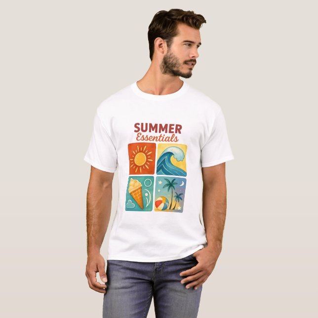 T-shirt Retro Summer Essentials Graphic Tee (Devant entier)