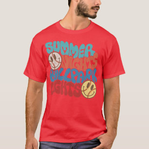 T-shirt Retro Summer Nights And Ballpark Lights Baseball S