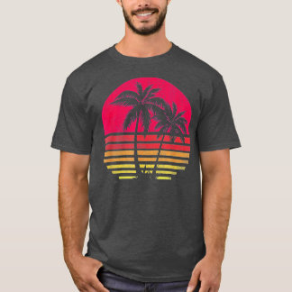 T-shirt Retro Sunrise Palm Trees - - Mens & Womens Sizes