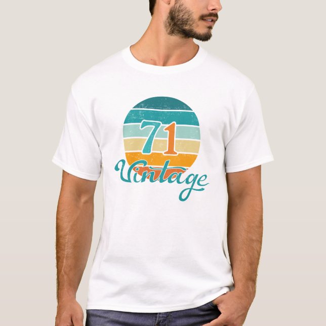 T-shirt Retro Sunset 71 Vintage en détresse (Devant)
