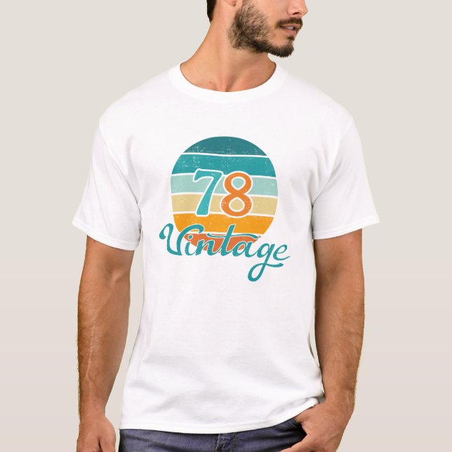 T-shirt Retro Sunset 78 Vintage en détresse (Devant)