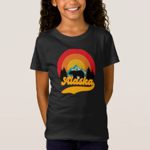 T-Shirt Retro Sunset Alaska Juneau Bear Mountains Wild AK