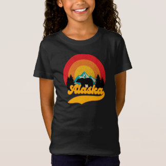 T-Shirt Retro Sunset Alaska Juneau Bear Mountains Wild AK
