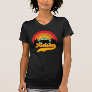 T-shirt Retro Sunset Alaska Juneau Bear Mountains Wild AK