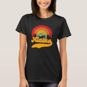 T-shirt Retro Sunset Alaska Juneau Moose 0Mountains