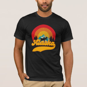 T-shirt Retro Sunset Alaska Juneau Moose 0Mountains