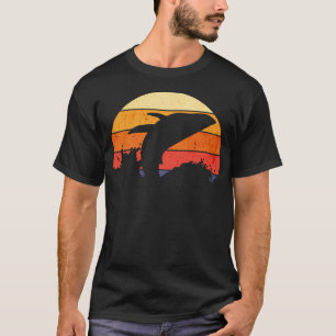 T-shirt Retro Sunset Baleine à baleine à bosse