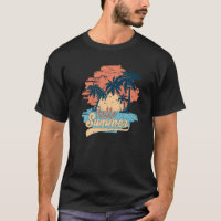 Retro Sunset Beach Palms Bonjour Summer Paradise B