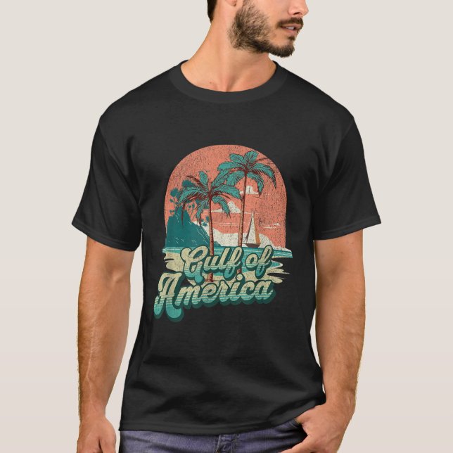 T-shirt Retro Sunset Beach Vibes - Golfe D'Usa, Amérique (Devant)