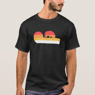 T-shirt Retro Sunset Bison américain