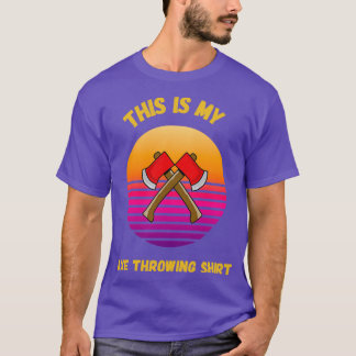 T-shirt Retro Sunset Ceci est mon Ax Throwing ShirtDrôle N