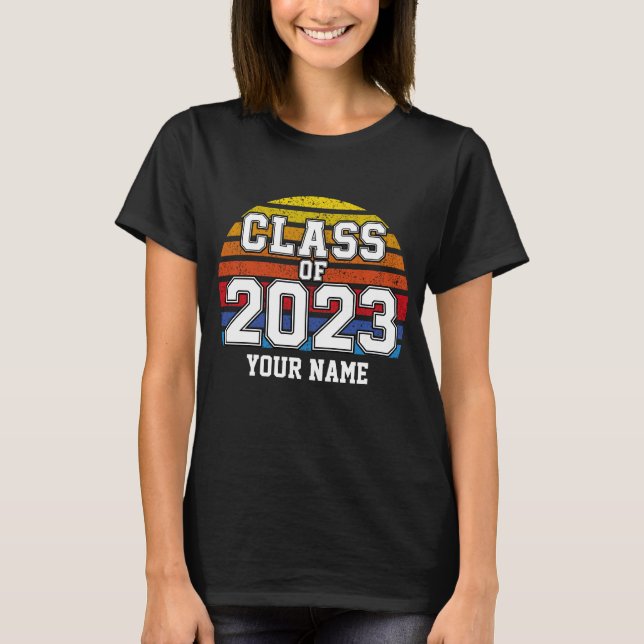 T-shirt Retro Sunset Class de 2023 (Devant)