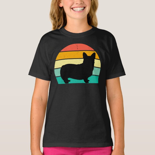 T-Shirt Retro Sunset Corgi (Devant)