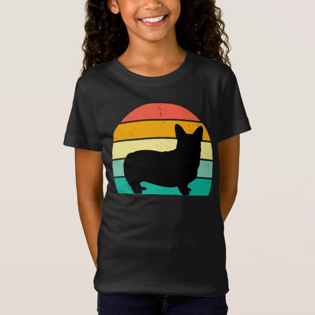 T-Shirt Retro Sunset Corgi (Devant)