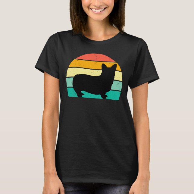 T-Shirt Retro Sunset Corgi (Devant)