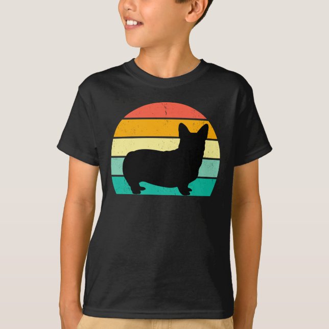 T-Shirt Retro Sunset Corgi (Devant)