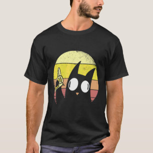 T-shirt Retro Sunset Crazy Crazy Cat