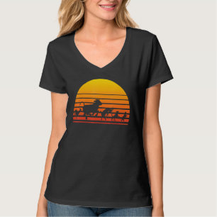 T-shirt Retro Sunset Danser Animaux Poulets Chèvre de vach